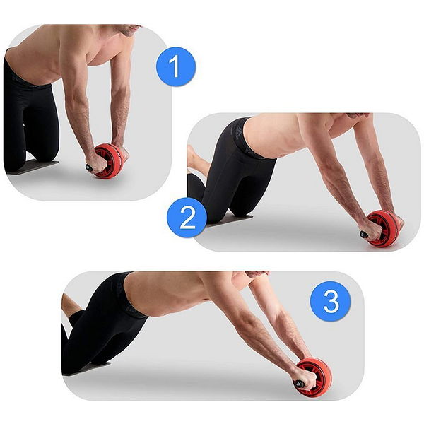 Ρόδα Εκγύμνασης Κοιλιακών - Abdominal Muscle Fitness Wheel Κόκκινο - Μαύρο